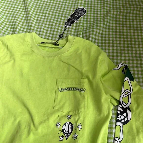 Chrome Hearts Lime Green Matty Boy Link L S T-shirt - Shirts